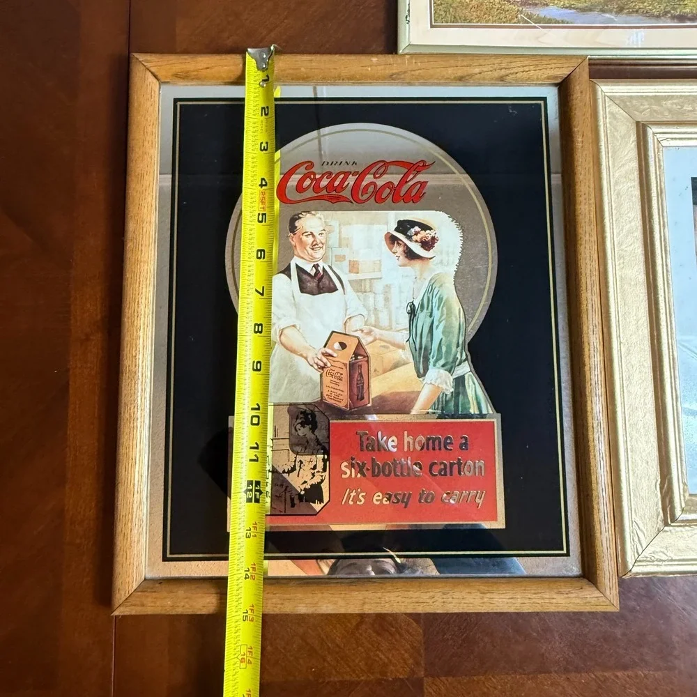 Vintage‎ Coca Cola Wall Decor Lot of 3 Framed Retro Art Set